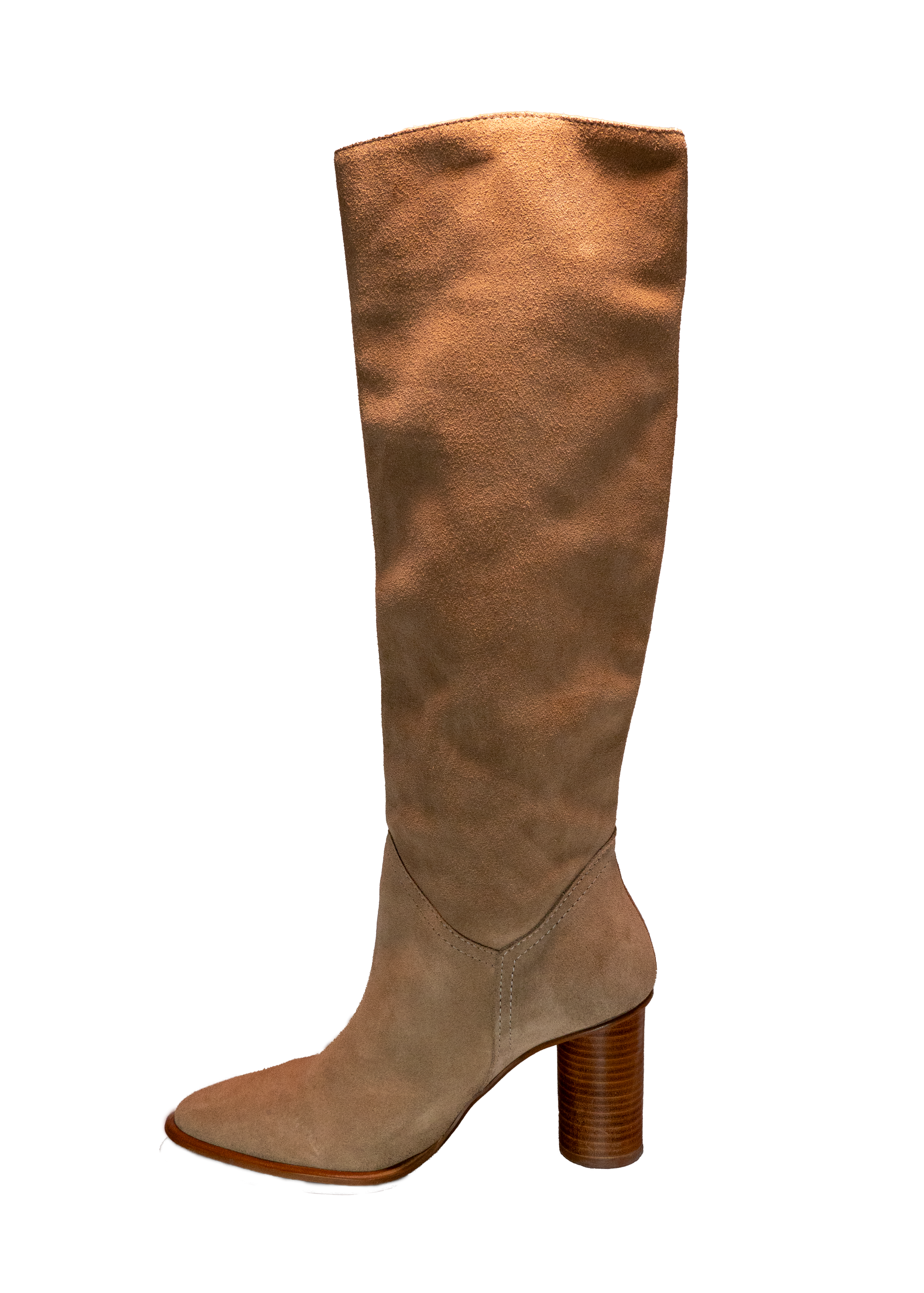 Absatzstiefel aus Veloursleder