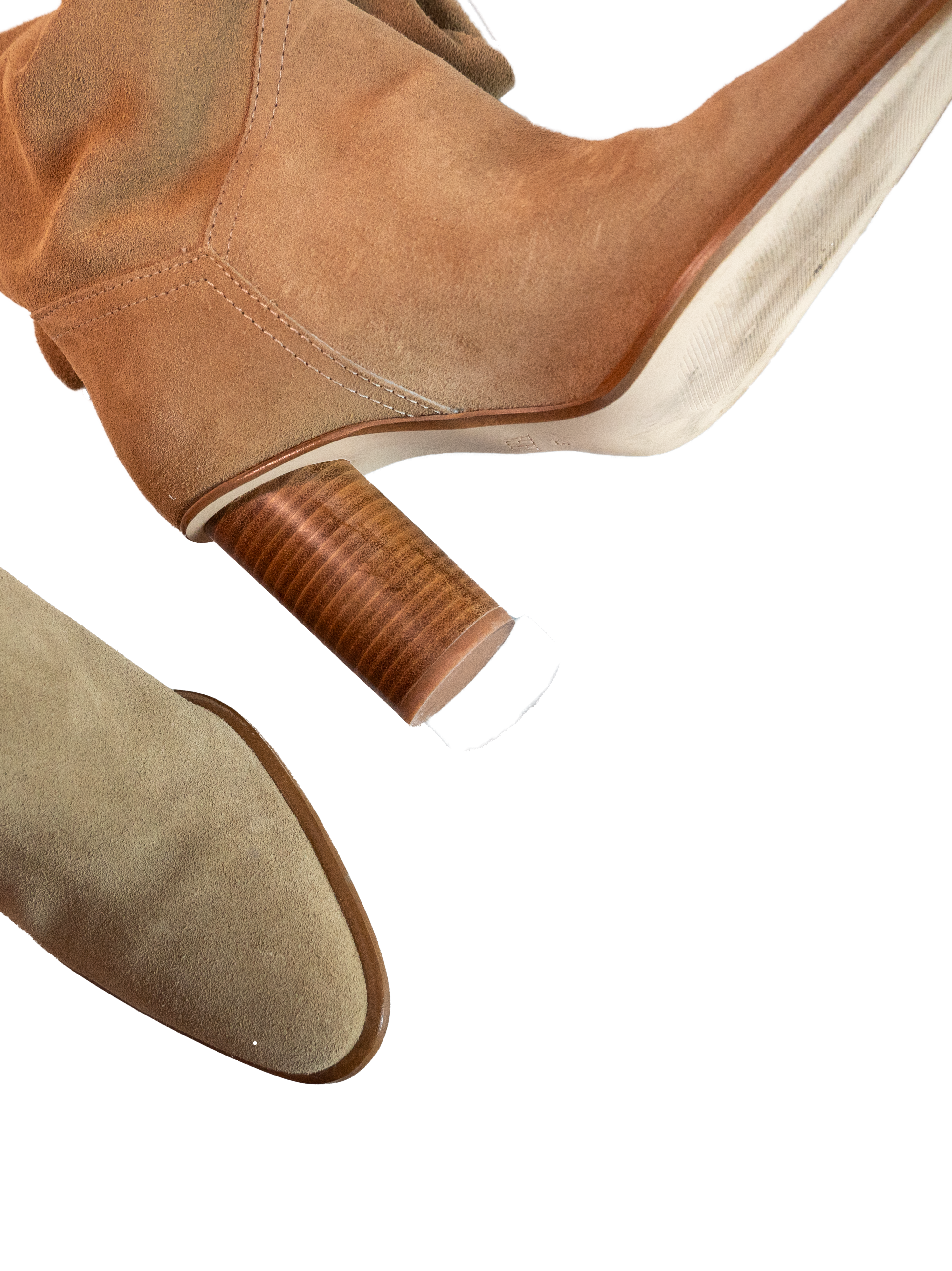Absatzstiefel aus Veloursleder